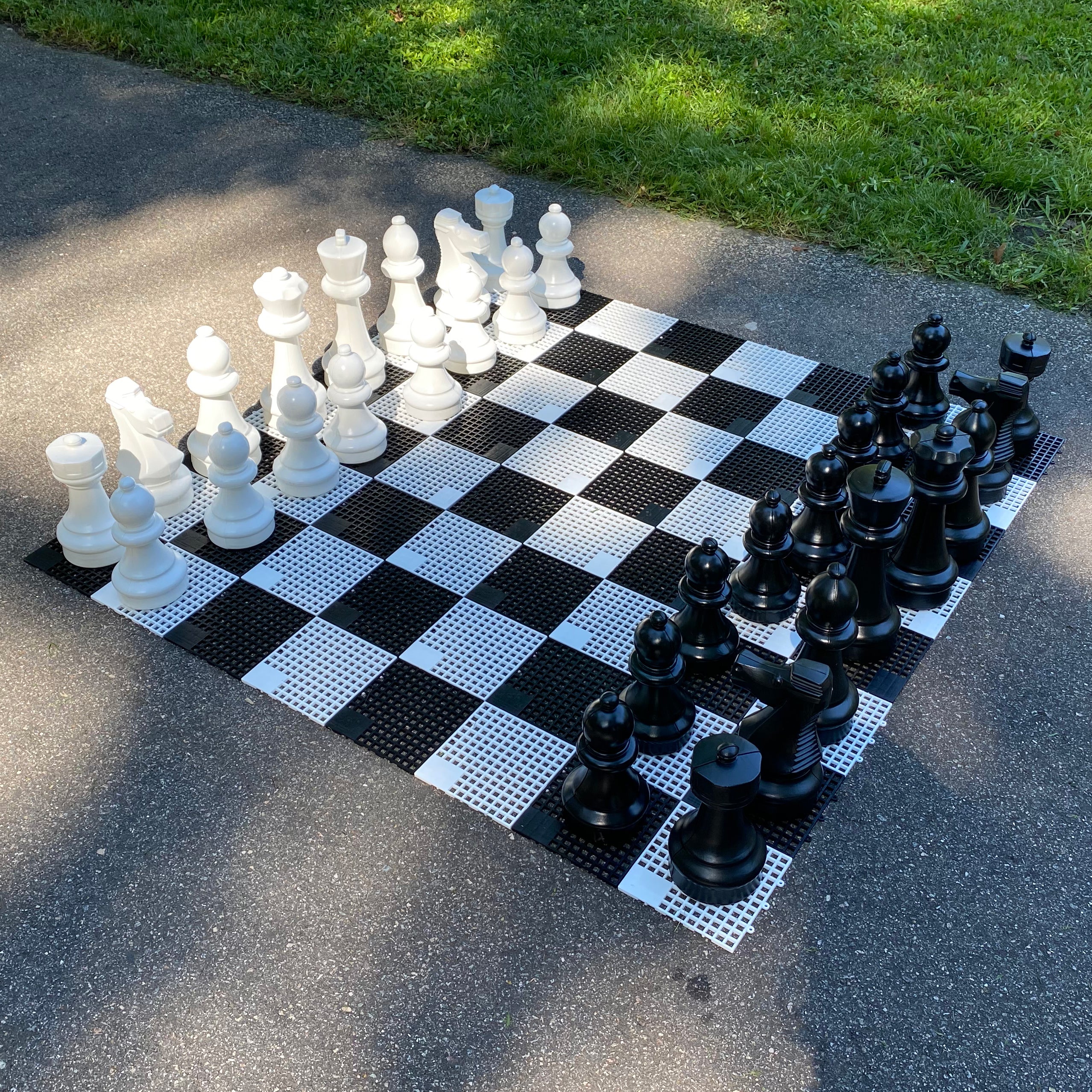 Outdoor lifestyle image of the Mini-Giant Chess Set