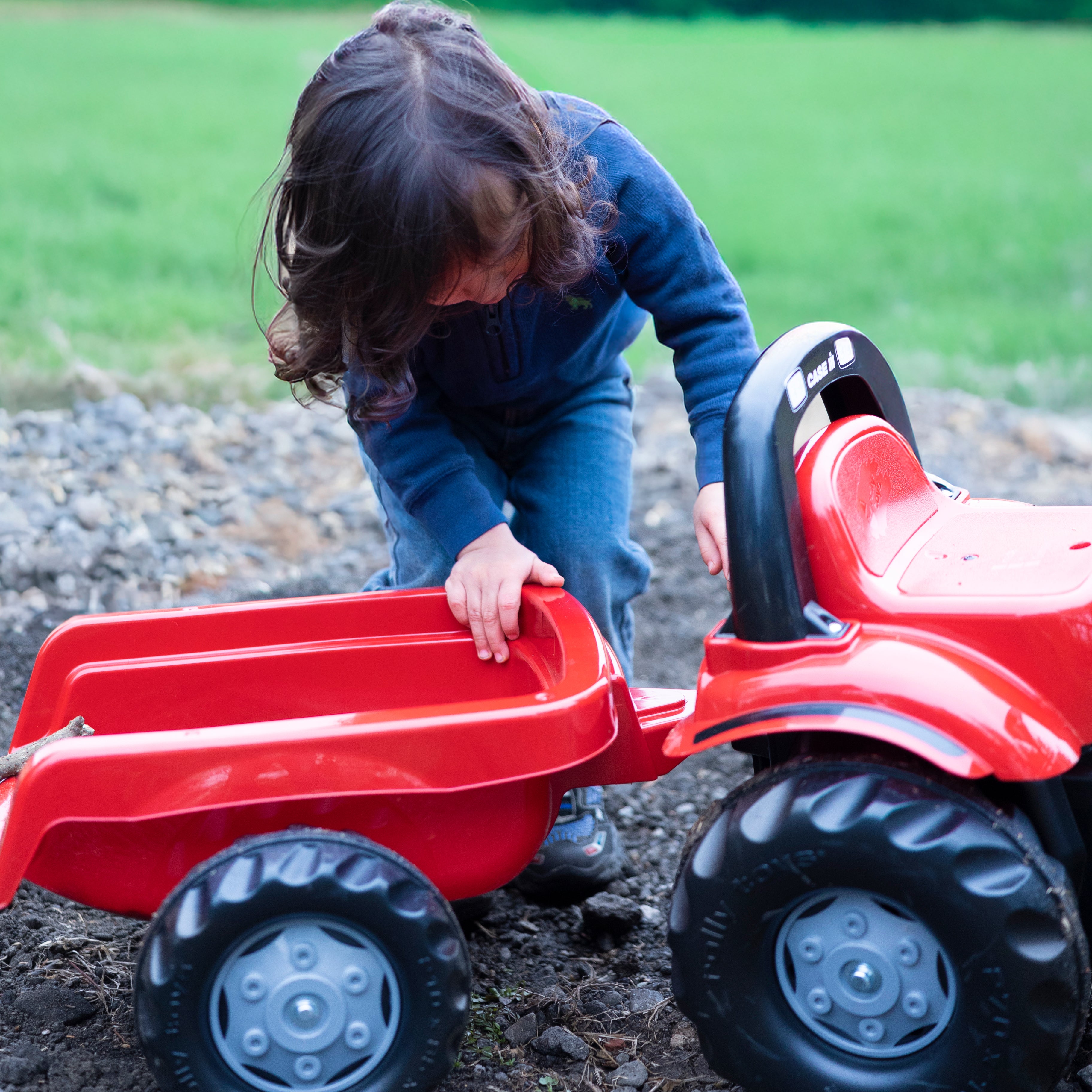CASE Pedal-Powered Kid Tractor with Trailer