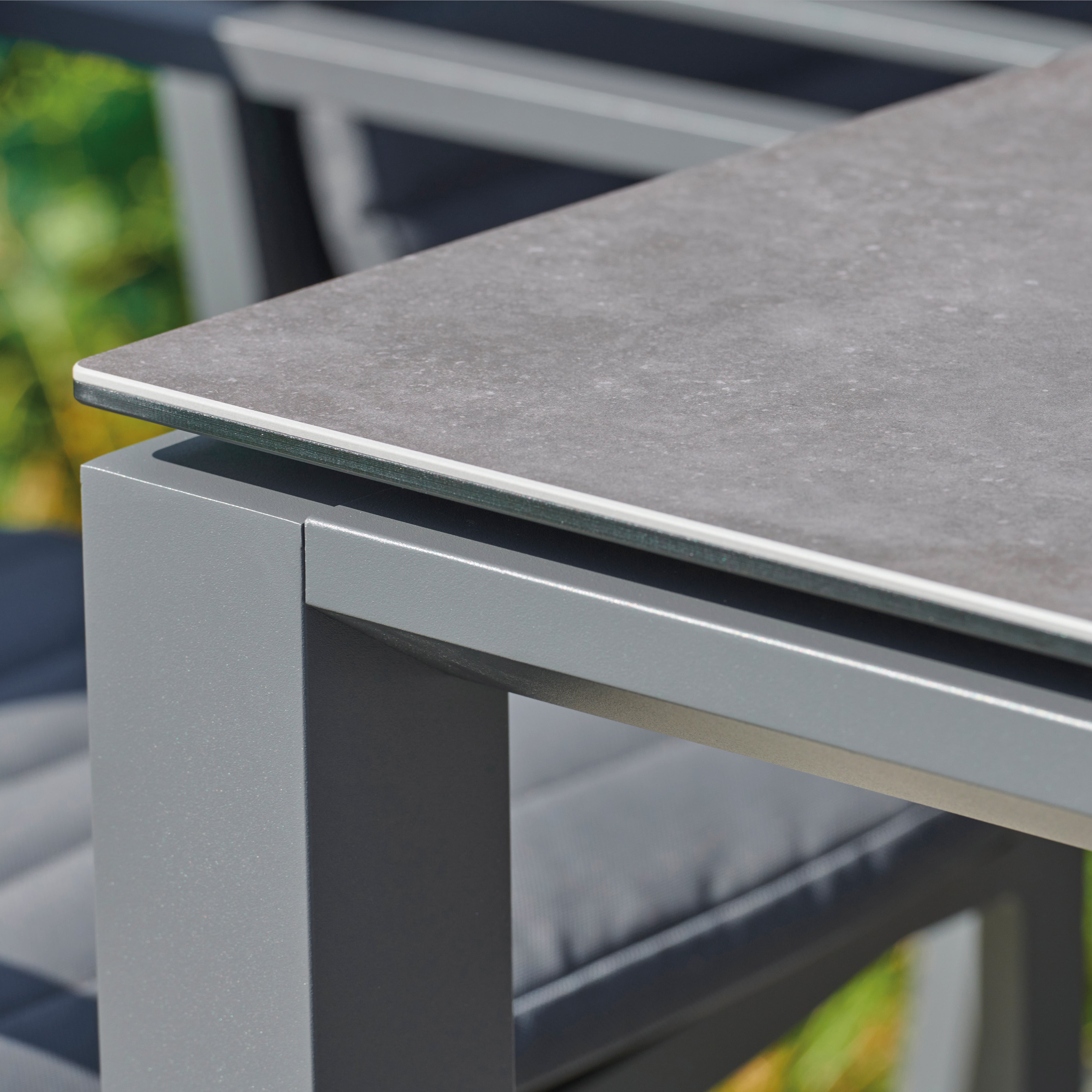 Closeup of the corner of the concept table.